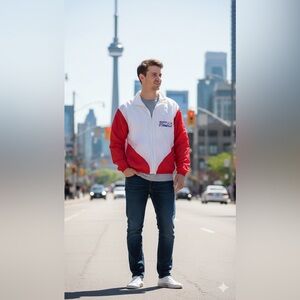 Vintage molson canadian molson indy Vancouver wind breaker large memorabilia